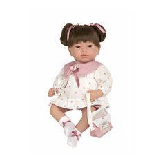 Кукла Arias ELEGANCE ARIA 40 см, смеется, с аксессуарами (бело-розовый)