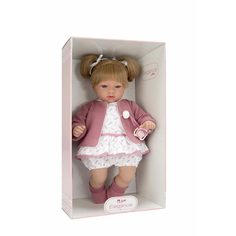 Кукла Arias ELEGANCE ARIA 45 см, смеется, с соской (бело-розовый)