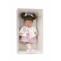 Кукла Arias ELEGANCE HANNE 28 см, смеется, с соской (бело-розовый)