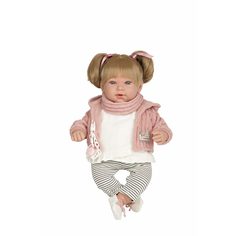 Кукла Arias ELEGANCE IRIA 45 см, смеется, с соской (бело-розовый)