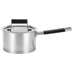 Ковши из нержавеющей стали ковш WALMER Rotterdam 1,6л 16см нерж.сталь стеклянная крышка индукция