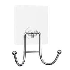Крючки и планки для ванной комнаты крючок для ванной двойной KLIEBER lite на силиконовом креплении хром Kleber