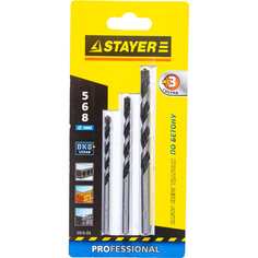 Набор сверл по бетону stayer professional 3 шт. 2915-h3