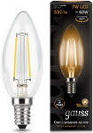 Лампа GAUSS LED Filament Свеча E14 7W 550lm 2700К 103801107 Упаковка 10шт
