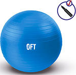 Гимнастический мяч Original FitTools 75 см синий с насосом