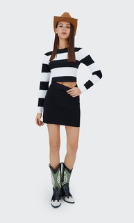 Stradivarius Трикотажная Мини-Юбка Черный Xs