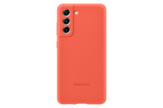 Чехол Samsung Silicone Cover S21 FE, коралловый