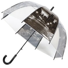 Зонт-трость полуавтомат Город PU0648 женский, прозрачный, 60 см