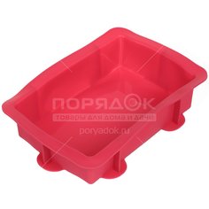Форма для выпечки силикон, 20х29х6.5 см, прямоугольная, фуксия, Y3-1322
