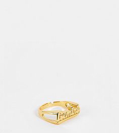 Позолоченное кольцо с регулируемым размером и надписью "Gemini" (Близнецы) Image Gang-Золотистый