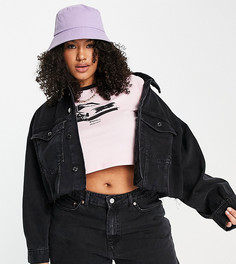 Укороченная джинсовая oversized-куртка Dont Think Twice Plus-Черный