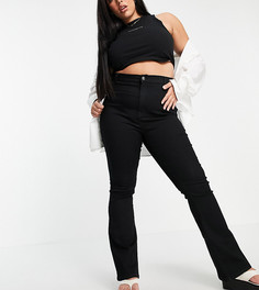 Черные расклешенные джинсы с завышенной талией Dont Think Twice Plus Bianca-Черный цвет