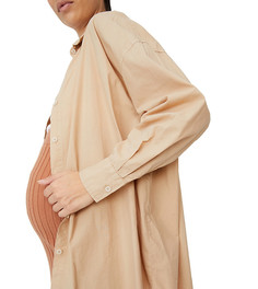 Коричневая рубашка в мужском винтажном стиле Cotton:On Maternity-Коричневый цвет