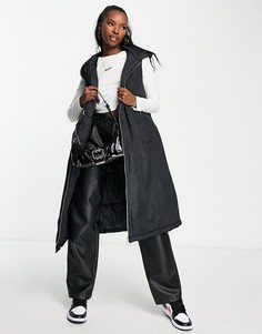 Черный уплотненный жилет в стиле oversized с капюшоном NA-KD
