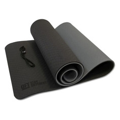 Коврик Original FitTools FT-YGM10-TPE для фитнеса дл.:1850мм ш.:610мм т.:10мм черный/серый (FT-YGM10
