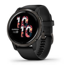 Умные часы Garmin VENU 2 с силиконовым ремешком (черно-серый)