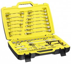 Набор инструментов Stanley FMMT82827-1, FatMax 1/4+1/2 торцевые головки и комбинированные ключи- - 49 предметов (черный)