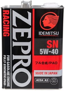 Моторное масло IDEMITSU Zepro Racing SN Fully Synthetic 5W-40, 4л