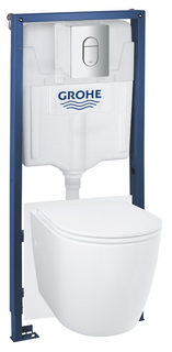 Инсталляция GROHE QuickFix Solido 5 в 1 в сборе, для подвесного унитаза, монтажная высота 1.13 м, альпин-белый (39920000)