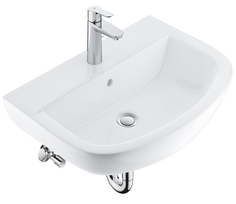 Набор для ванной GROHE Bau Ceramic: раковина подвесная, смеситель однорычажный, угловые вентили, сифон для раковины (39643000)