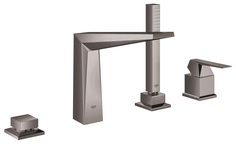 Смеситель для ванны GROHE Allure Brilliant, на 4 отверстия, монтаж на бортик, темный графит глянец (19787A01)