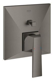 Смеситель для ванны GROHE Allure Brilliant однорычажный, квадратная розетка, комплект верхней монтажной части для Rapido SmartBox 35 600 000, темный графит матовый (24072AL0)