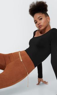 Stradivarius Плоский Пояс С Цепочкой Желтый 103