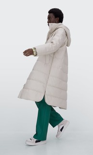 Stradivarius Длинный Пуховик Из Искусственной Кожи Цвет Небеленого Полотна M