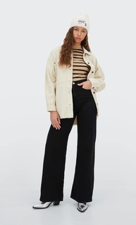 Stradivarius Вельветовая Плотная Рубашка Цвет Камня L