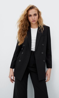 Stradivarius Двубортный Пиджак Черный S