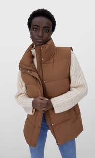 Stradivarius Стеганый Жилет Цвет Карамели Xs