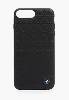 Чехол для iPhone BMW 7 Plus / 8 Plus, Signature Embossed hexagon Leather Black