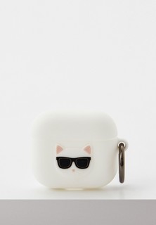 Чехол для наушников Karl Lagerfeld Airpods 3, Silicone case with ring Choupette White