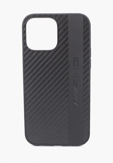 Чехол для iPhone Mercedes-Benz 13 Pro Max PU Carbon effect Grey stripe Hard Black