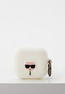 Чехол для наушников Karl Lagerfeld Airpods 3, Silicone case with ring Karl White