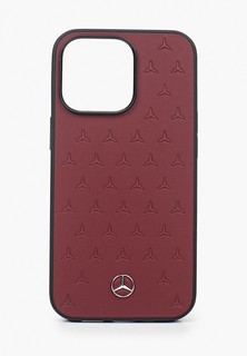 Чехол для iPhone Mercedes-Benz 13 Pro Genuine leather Stars Hard Red