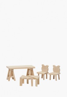 Набор игровой Lundby деревянная мебель для домика «Сделай сам» Стол и стулья