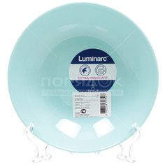 Тарелка суповая, стекло, 20 см, круглая, Diwali Turquoise, Luminarc, P2019, бирюзовая