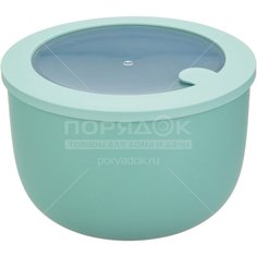 Контейнер пищевой пластик, 2.1 л, 18х11.7 см, фисташковый, круглый, Idea, Нео, М 1326