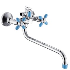 Смеситель для ванны, Эверест, с кран-буксой, голубой, B22-071D Everest