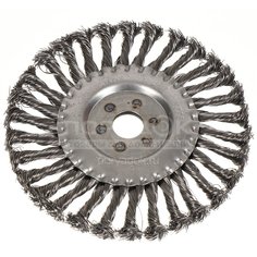 Щетка для УШМ Bartex, 175 мм, плоская, крученая проволока 0.5 мм, посадочный диаметр 22.2 мм, замятие упаковки