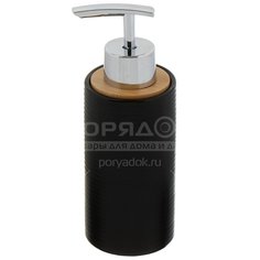 Дозатор для жидкого мыла, Бамбук, пластик, 6.2x11.7/16.8 см, черный, CE1980AA-LD