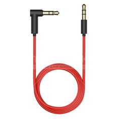 Зарядное устройство кабель AUX, OLMIO, Jack-Jack, L - образный, 3.5 mm, черно-красное, 038900