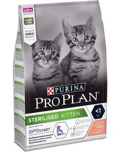 Сухой корм Purina Pro Plan Sterilised для стерилизованных котят, с лососем, 3кг