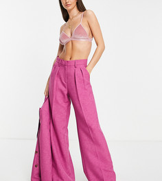 Розовые узкие брюки прямого кроя ASOS DESIGN Tall-Розовый цвет