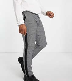 Зауженные брюки в клетку с полосками по бокам Devils Advocate Plus-Серый