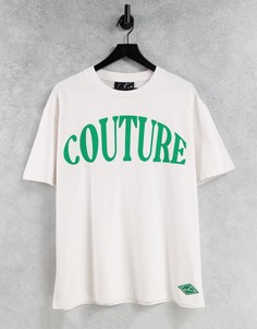 Белая футболка-oversized с принтом в университетском стиле The Couture Club-Белый