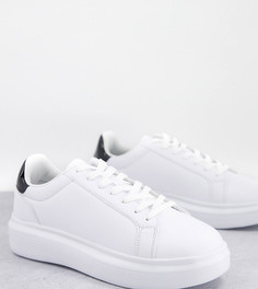 Белые кроссовки в минималистичном стиле для широкой стопы на толстой подошве Truffle Collection-Белый