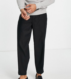 Черные строгие брюки в стиле oversized со складками New Look-Черный цвет