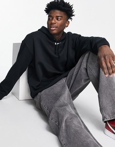 Oversized-худи черного цвета из флиса в стиле унисекс Nike Trend-Черный цвет